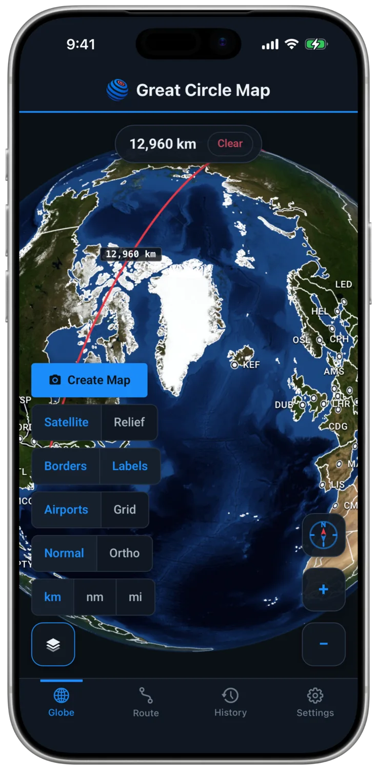 The Layers Menu Open Over the Globe