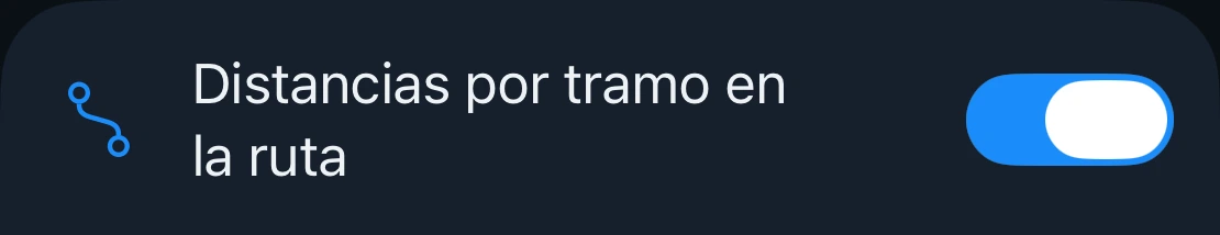 El ajuste Distancias por tramo