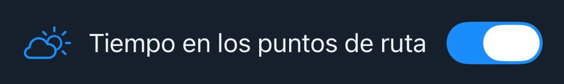 El ajuste Tiempo en los puntos de ruta