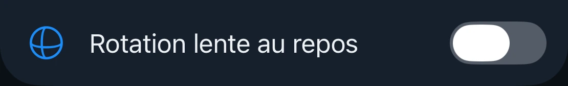 Le réglage Rotation lente