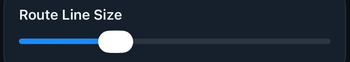 The Route Line Size Slider